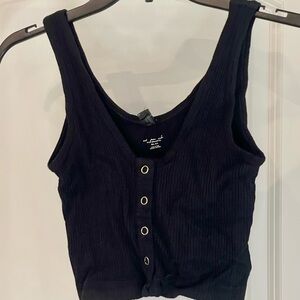 Urban Outfitters Midnight Black Ribbed Crop Top